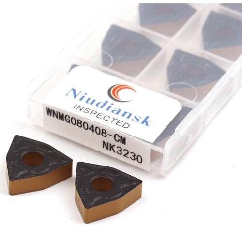 10pcs WNMG080404-CM NK3230 WNMG080408-CM NK3230 CNC lathe turning blade PVD+CVD coating cutting blade for processing steel parts