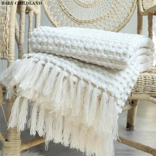 170cm Nordic Knitted Blanket Tassel Sofa Throw Blankets Cotton Soft Decorative Bed Thread Blankets Home Decor Bedspread Quilt