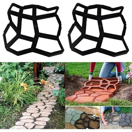 2 Pieces Plastic Garden Paving Mould - For Garden Walk Way Pathways Patio Decorative Stones - 35x35cm
