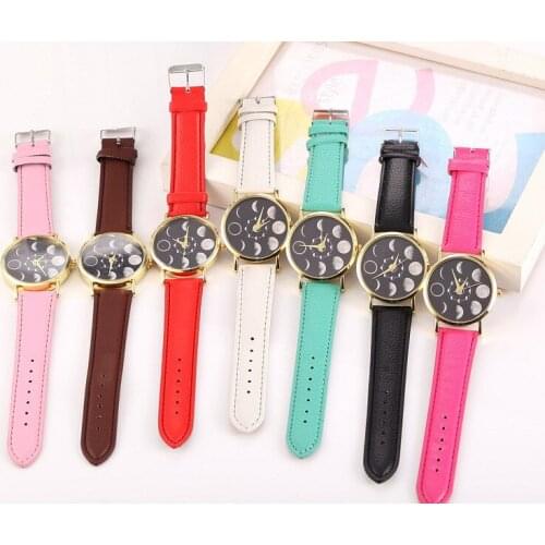 2019 elegant New Lover Vintage Band Fashion Watches Woman Simple Trend Watches The Best Gift Moon World Map Cool Mode Watches