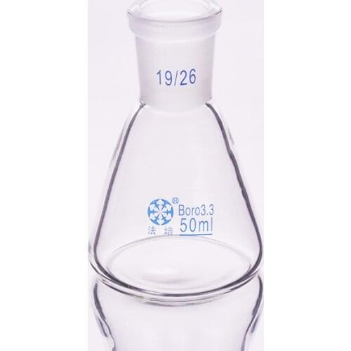 3pcs Conical flask with standard ground-in mouth,Capacity 50ml,joint 19/26,Erlenmeyer flask with standard ground mouth