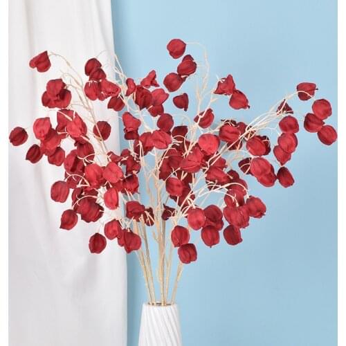 3 Fork Artificial Cape Gooseberry Flower Hanging Cape Gooseberry Wedding Decoration Artificial Plant Artificial Flower
