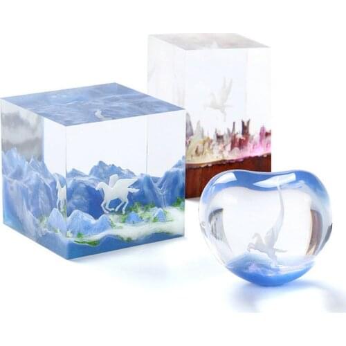 3D Flying Horse Epoxy Resin Mold DIY Charms Handmade Crystal Mini Pegasus Animal Stuff Jewelry Fillings Pendant Accessory Craft