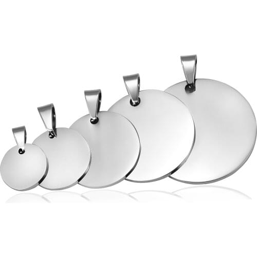 5Pcs Stainless Steel Pendant Stamping Blank Dog Tags Charm Necklace DIY Jewelry High Quality Wholesale