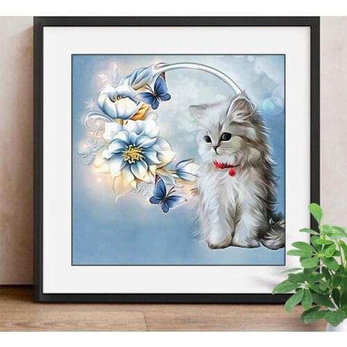 DIY Diamond Embroidery Cat Diy Diamond Painting Cross Stitch Picture Of Rhinestones Animals Mosaic Garden Decoration