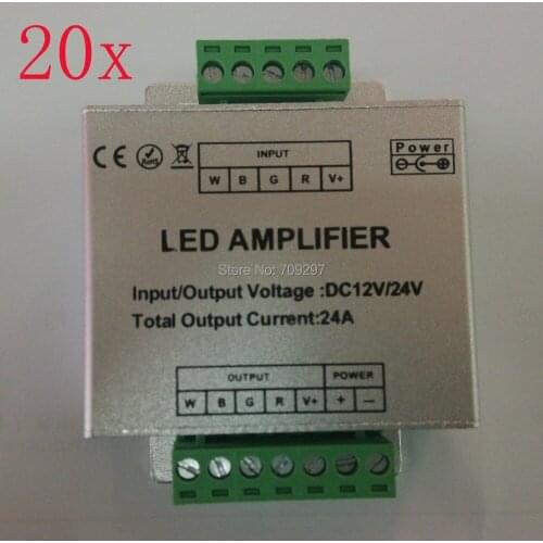 FREE DHL/FEDEX 20 pcs/lot DC12V /24V 24A LED RGBW Amplifier Controller for RGBW LED strip A-5588