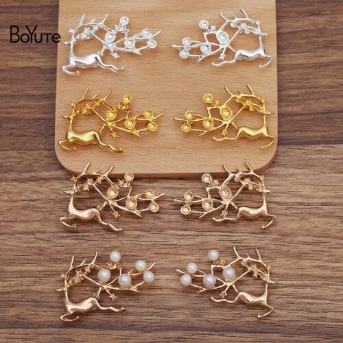 BoYuTe (20 Pieces/Lot) 46.5*30MM Alloy Deer Materials Factory Supply Handmade DIY Jewelry Accessories Wholesale