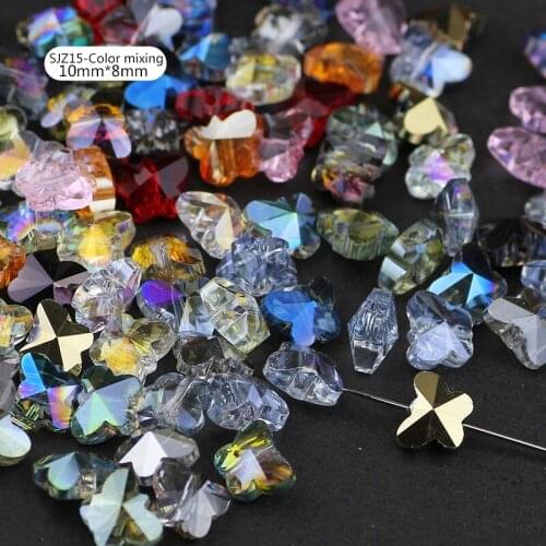 50pcs/lot Colorful Crystal Butterfly Beads for Jewelry Making Jewelry Diy Beads Foe Making Bracelets Jewelry Accessories