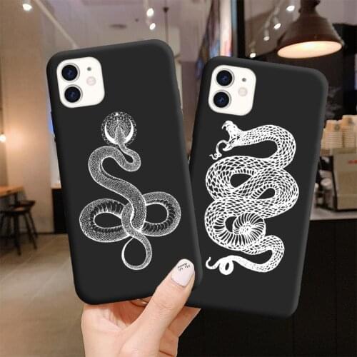 Snake Simple Black Soft Silicone Phone Case For iPhone X XR XS Max 11 12 Pro Max Mini for iphone SE 2020 6S 7 8 plus Cover Shell