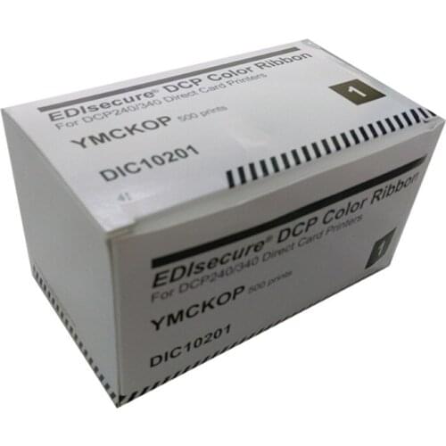 DIC10201 YMCKOP Color Ribbon For DCP240 DCP340 Card Printer 500 Prints 1 Roll