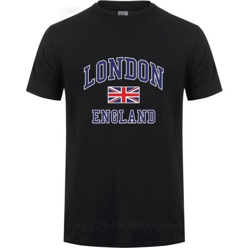 I Love London England Flag Union Jack T Shirt Novelty Souvenir Birthday Gift Mens Short Sleeve O Neck Cotton T-Shirt Summer Tops