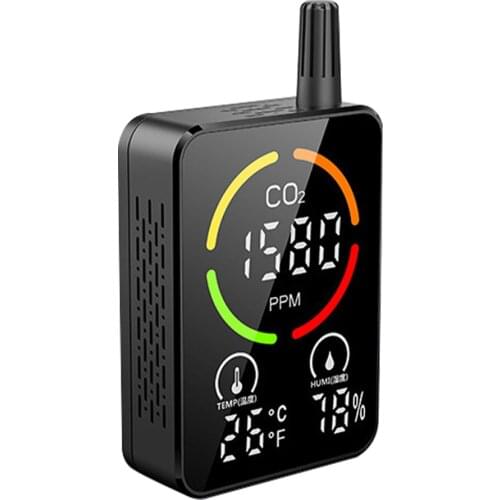 Infrared Semiconductor Multifunctional 3in1 CO2 Temperature Humidity Monitoring Device Display Household Air Quality Detector