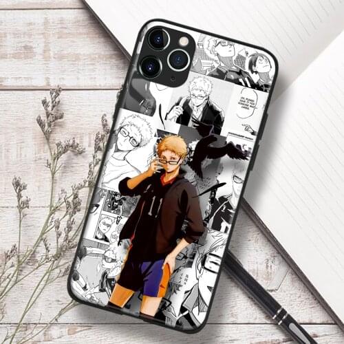 Kei Tsukishima Haikyu!! anime Soft TPU Glass Phone Case for IPhone SE 6s 7 8 Plus X Xr Xs 11 12 Mini Pro Max Samsung