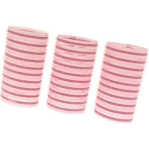 3 Pieces Pink Salon Hair Rollers Curlers Hairdressing Tool For Hairstyle DIY