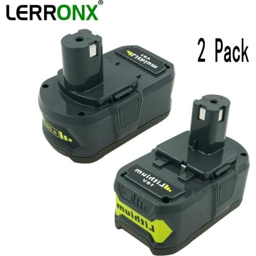 LERRONX 2PCS 18V 4.0Ah Li-ion replacement Rechargeable battery for Ryobi ONE Power Tools P100 P102 P103 P104 P105 P106 P107 P108