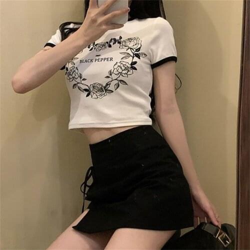Sweet girl skirt summer new style Korean vintage casual high-waisted mini skirt ulzzang Harajuku A-line skirt punk suit female