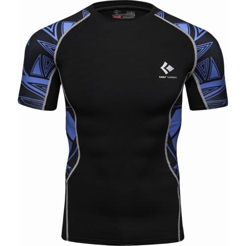 COLD LUNDIN Men Short Sleeve Rash Guard T-Shirt Rashguard Quick Dry Shirt Top Anti- UV Sport Tight Clothes