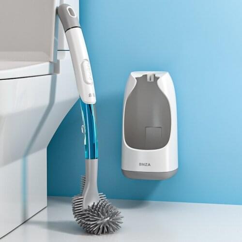 Soft TPR Silicone Toilet Brush No Dead Ends Cleaning Tools Can Add Liquid WC Toilet Clean artifact Bathroom Accessories