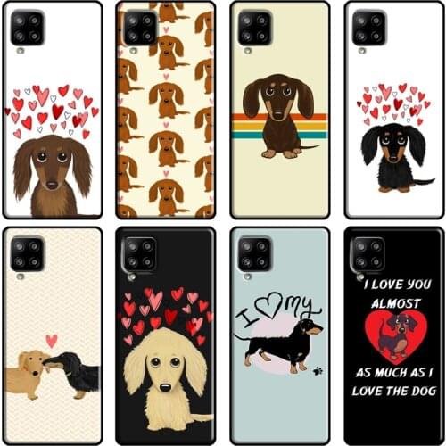 Cartoon Dachshund Sausage Dog Soft Case For Samsung A21S A52 A12 A31 A41 A51 A71 A20e M31 A10 A20 A40 A70 A50 A72 Coque