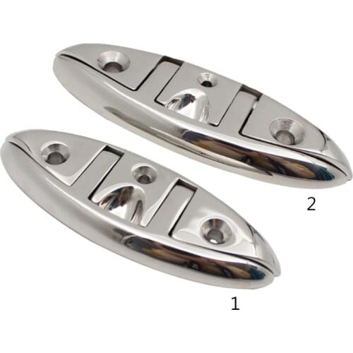 Stainless Steel 316 Flush Boat Cleats 5"/6" Mirror Polished Invisible Marine Cable Bolt Motor Ship Floating Dock Cleat Parts
