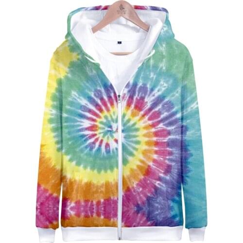 Novelty 3D Men Oversized Hoodies Women Hoodie Tie Dye Flashbacks 3D Hoodie Print Men/women colorful psychedelic zipper Pullover