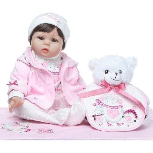 NPK New 55cm silicone reborn dolls lifelike newborn babies toys soft touch bebe toys bonecas reborn de silicona kids gifts