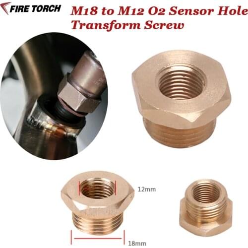 M18 to M12 O2 Sensor Hole Transform Screw Motorcycle Exhaust System Stainless Steel Adapter 18mm to 12mm