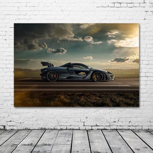 McLaren Senna Sport Car Race Track Wallpaper Supercar Posters Canvas Print Paintings Wall Art for Living Room Decor