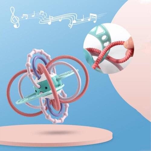 Baby Rattle Teether Toy Newborn Toddler Shake Grab Ball Teething Toy Babies Teething Soft Soothing Sensory Infant Activity Toy