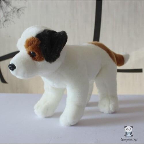 Real Life Jack Russell Terrier Plush Dolls Soft Children Holiday Gifts White Dog Model Goood Quality Present