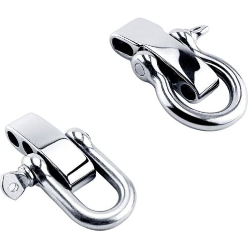 304 Stainless Steel D Bow Adjustable Shackle Buckles Paracord Bracelet Parachute Cord Hardware DIY Outdoor Travel Kits Carabiner