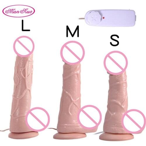 Man Nuo Strap on Big Dick Skin Realistic Vibrating Dildo for Women Huge Penis Vibrator With Suction Cup Adult Sex Toys Sex Shop