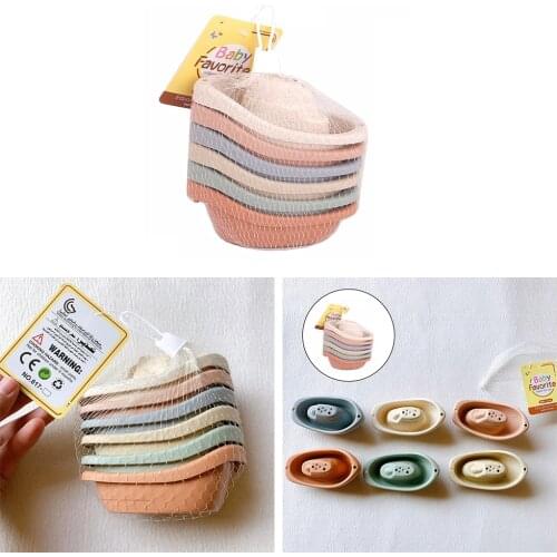 Stacking Cups Soft Nesting Cups Boat Shape Bathtub Toy Bath Toy Boys Girls