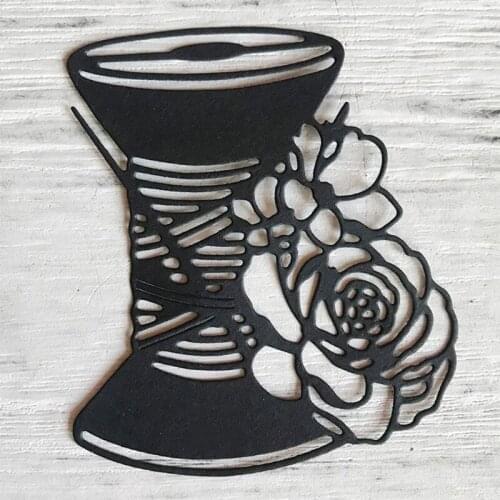 Sewing Thread Flower Metal Cutting Die Stencil DIY Scrapbooking Album Paper Card
