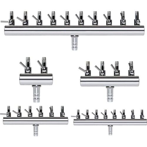 Stainless Steel Fish Tank Air Flow Output Splitter 8mm Turn To 4mm Aquarium Air Pump Tude Control Valve 2/4/6/8/10 Way 2020 New