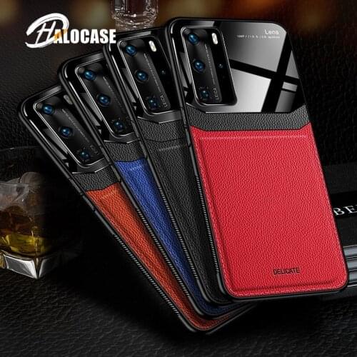 Slim Leather Hard Case To Cover Huawei P40 Lite P30 P20 P10 Plus Mate 20 Pro Nova 5T 6SE 5i 4 3i 3 Honor 9 10 9x Pro v10 v20
