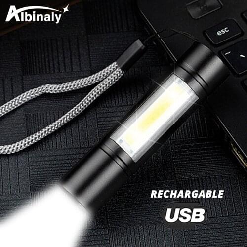 USB Rechargeable Flashlight 3 Lighting Mode COB+XPE LED Mini Flashlight Waterproof Portable Used for camping, cycling, work, etc