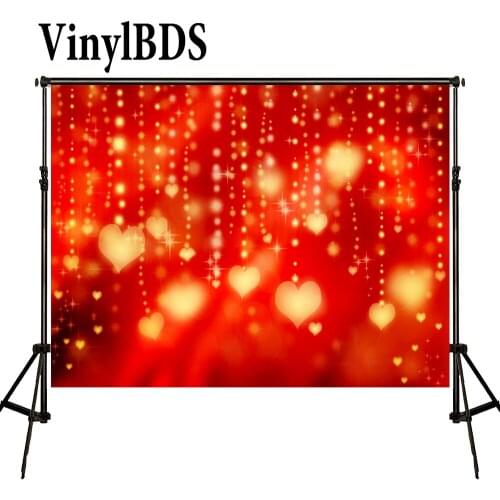 VinylBDS Valentines Day Backdrops Photo Background Glitter Backdrop Red Bokeh Wedding Backdrop Love Curtain Photo for Photocall