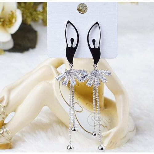 CECILIA dangle earrings zircon earrings in S925 needles for women girls luxury drop earrings for party wedding jewelry