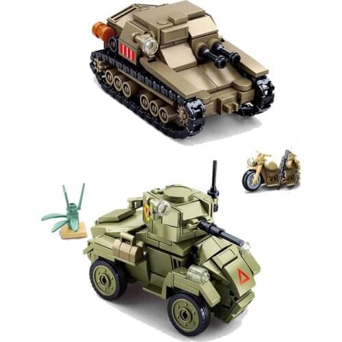 Military series World War II British Army CV33 ultralight tank MK2 armored vehicle soldier DIY Model Building Blocks Toys Gifts