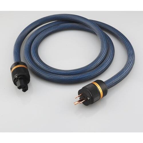 High Quality P111 Silver Plated EMC Shielded AC Mains Power Cable With Viborg Pure Copper US Power Plug HIFI US Power Cable