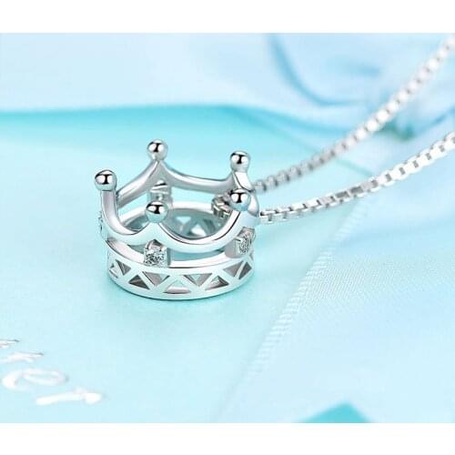 YSH New 100% 925 Sterling Silver Inlaid Zircon Crown Pendants Necklaces 2020 Luxury DIY Jewelry Mothers Day Gifts Free Shipping