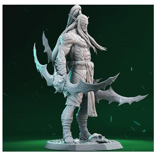 1/24 75mm 1/18 100mm Resin Model Warcraft Illidan Figure Unpainted Unassembled RW-053