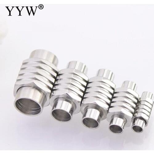 1pcs Stainless Steel Magnetic Clasps 5-20mm Polished For Diy Leather Bracelets Charms Connector Buckles Jewelry Making Findings