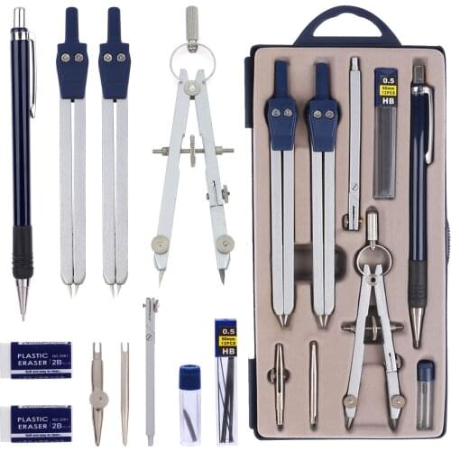 11 Delicate Pieces Math Geometry Kit Set Metal Compass Geometry Precision Tool Set