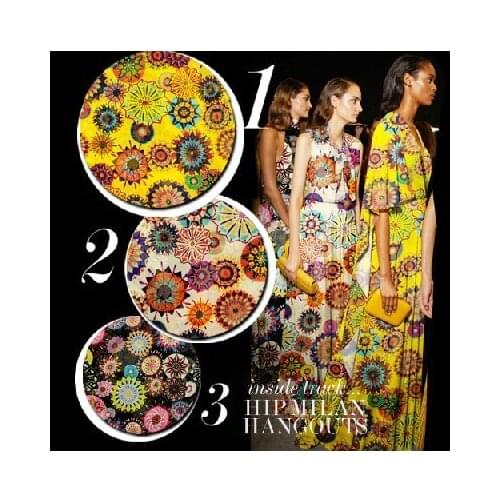 135cm wide 6mm print anti-wrinkle silk chiffon dress clothes scarf fabric 6981