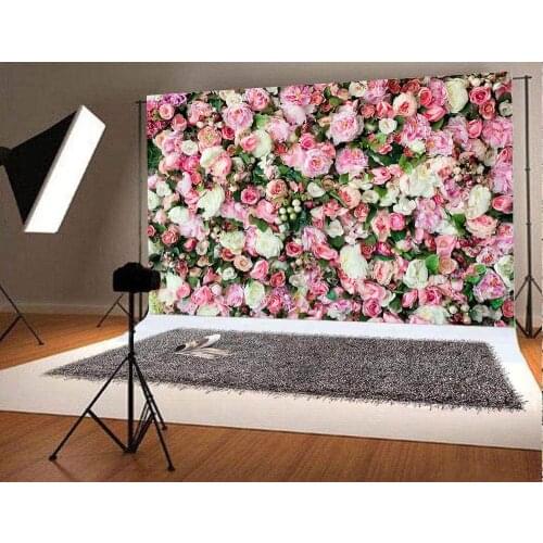 3D Flower Photo Background Pink Rose Photography Backdrop for Pictures Newborn Bridal Shower Birthday Party Banner Decor