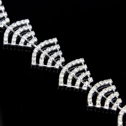 5Yards Rhinestone Applique Clear Glass Crystal Rhinestones Claw Chain Trimming DIY Accessories
