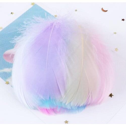 50pcs/bag Macaron Goose Feathers Jewelry Accessories Party Decoration Goose for Craft-Feather Plume 5-13cm Three sizeswhole sale