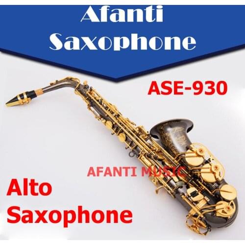 Afanti Music Bb tone / Brass body / Black Nickel Gold Alto Saxophone (ASE-930)